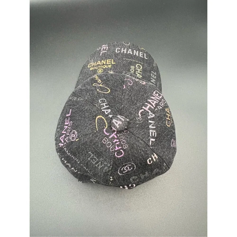 Chanel CC 22P dark denim logo all over cap